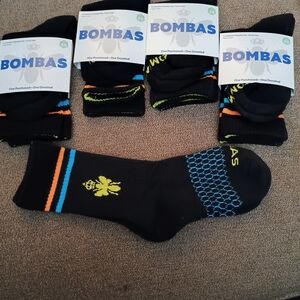 Bombas Kids Black Socks  Fits 10c To 3 Youth 5 Pair Bundle $20